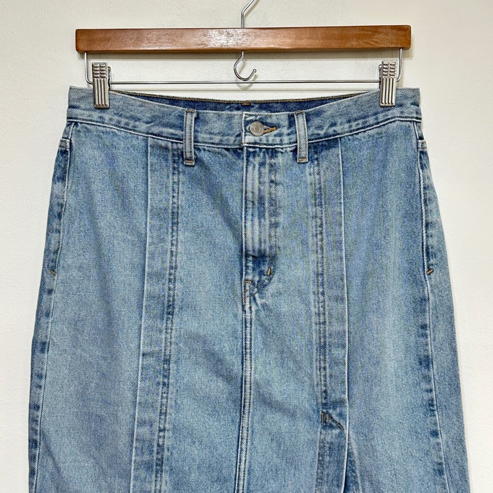 Etica Ingrid Side Slit Denim Maxi Skirt Womens 28 Light Blue Jean Organic Cotton - Picture 4 of 10